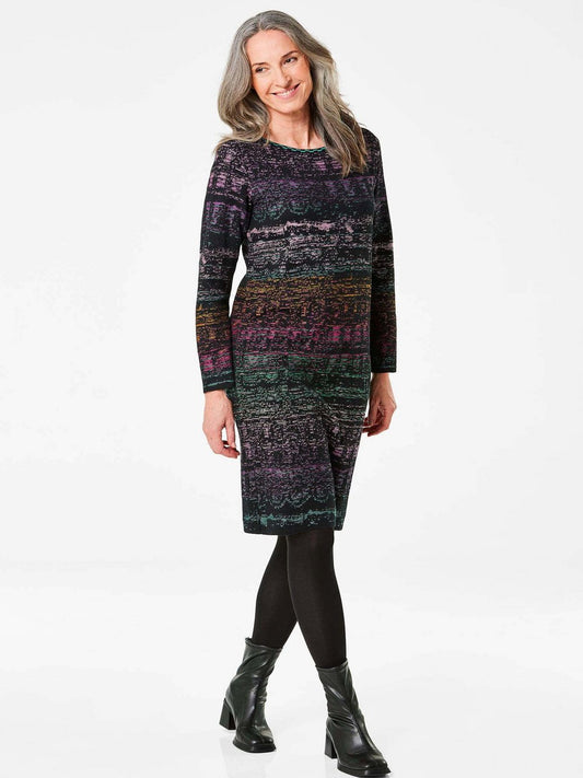 Goldner Jacquardkleid Damen Baumwolle gemustert