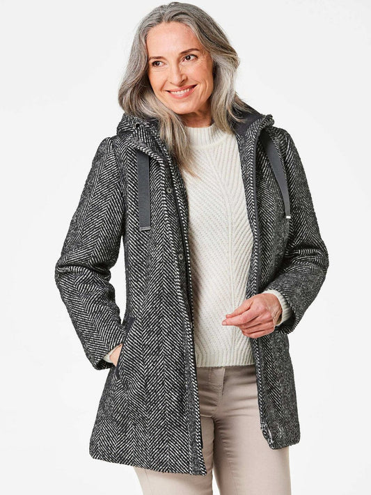 Goldner Kurzmantel Damen gemustert