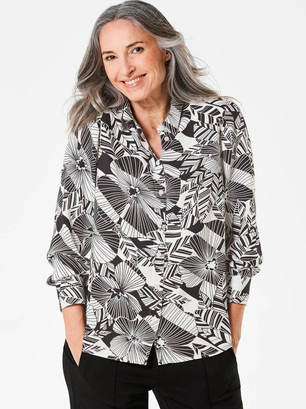 Goldner Bluse Damen Viskose gemustert