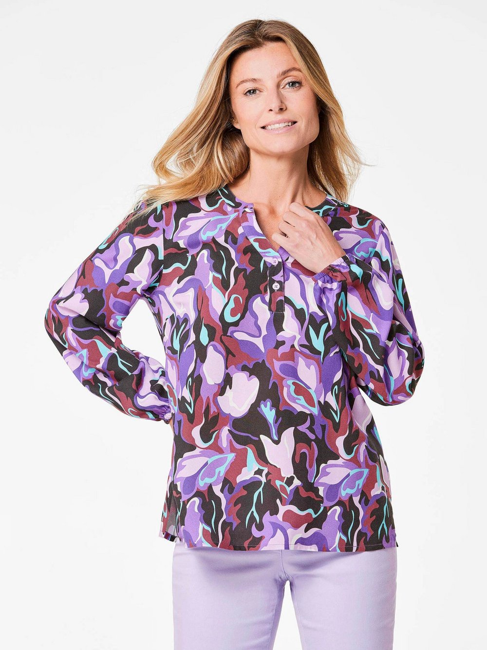 Goldner Tunika Damen Viskose gemustert