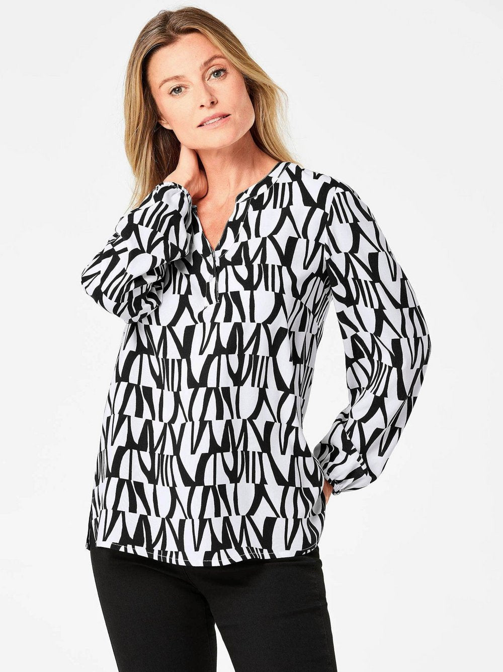 Goldner Tunika Damen Viskose gemustert