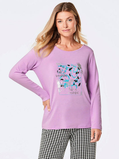 Goldner Shirt Damen Viskose gemustert