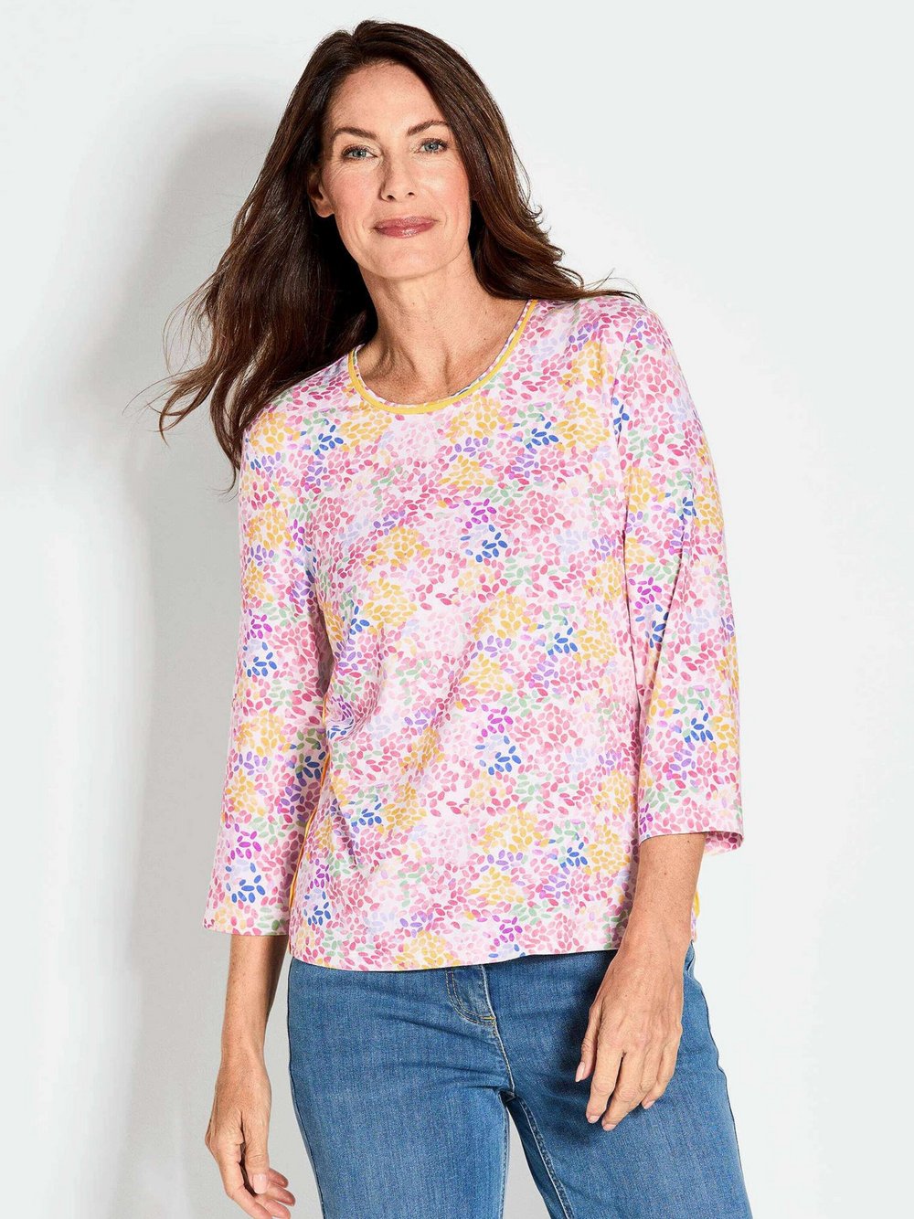 Goldner Druckshirt Damen Viskose bedruckt
