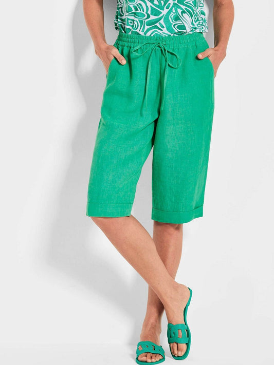 Goldner Leinenbermuda Damen