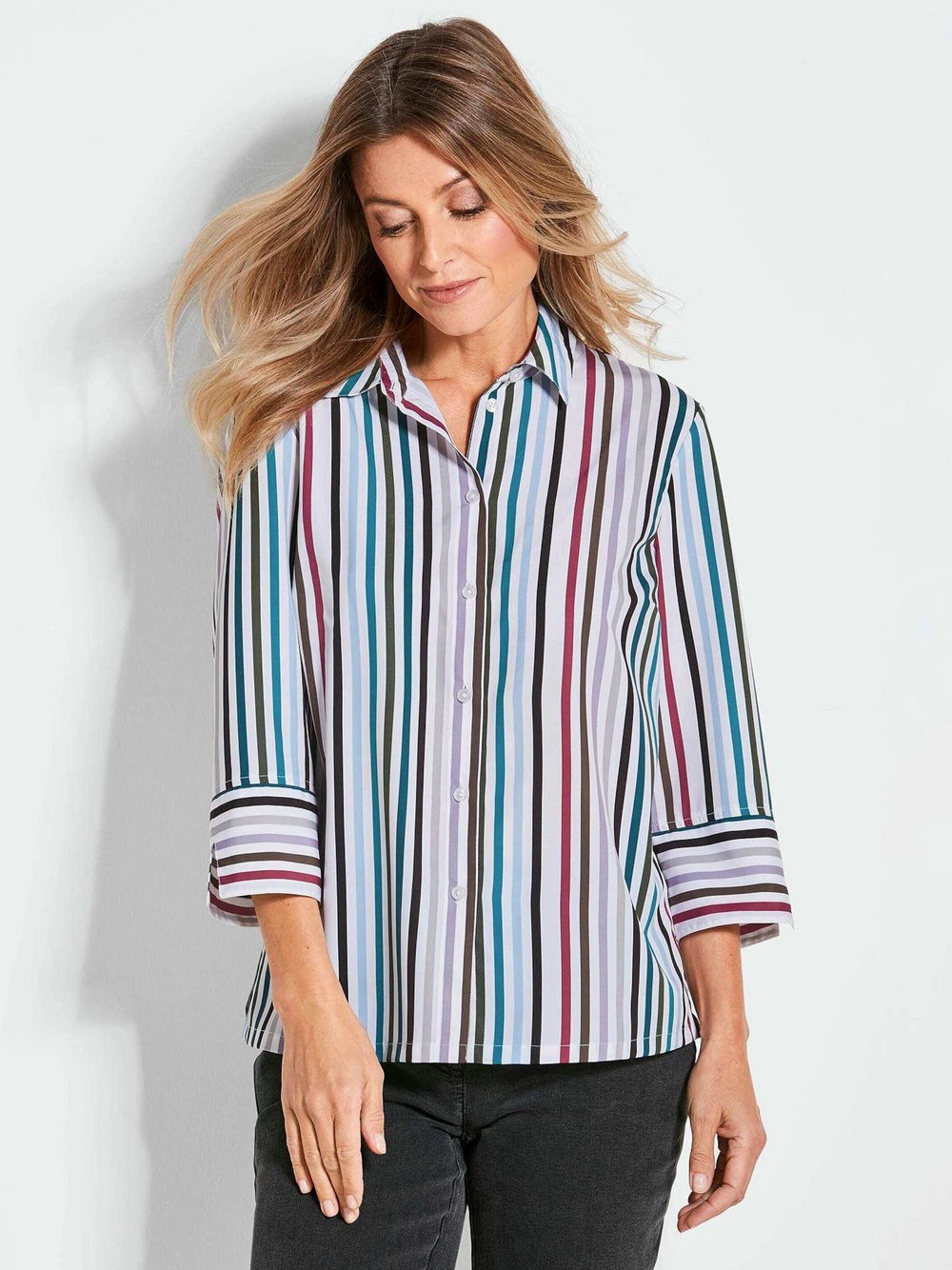 Goldner Bluse Damen gemustert