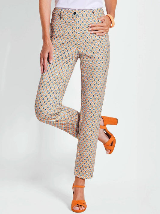 Goldner Hose Damen gemustert