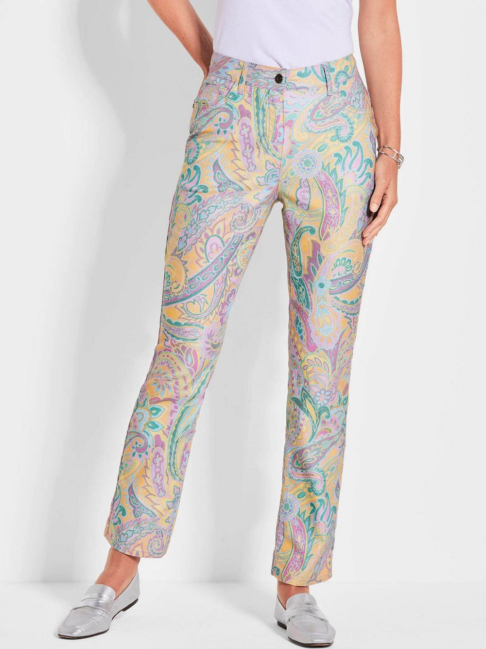 Goldner Hose Damen Baumwolle gemustert