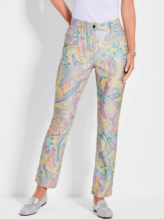 Goldner Hose Damen Baumwolle gemustert