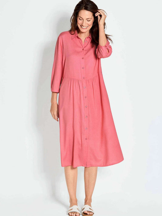 Goldner Hemdblusenkleid Damen Viskose