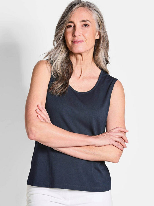 Goldner Tanktop Damen Viskose meliert