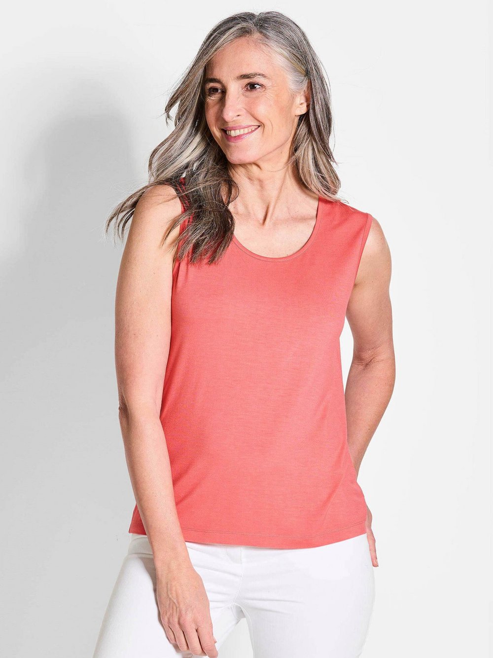 Goldner Tanktop Damen Viskose meliert