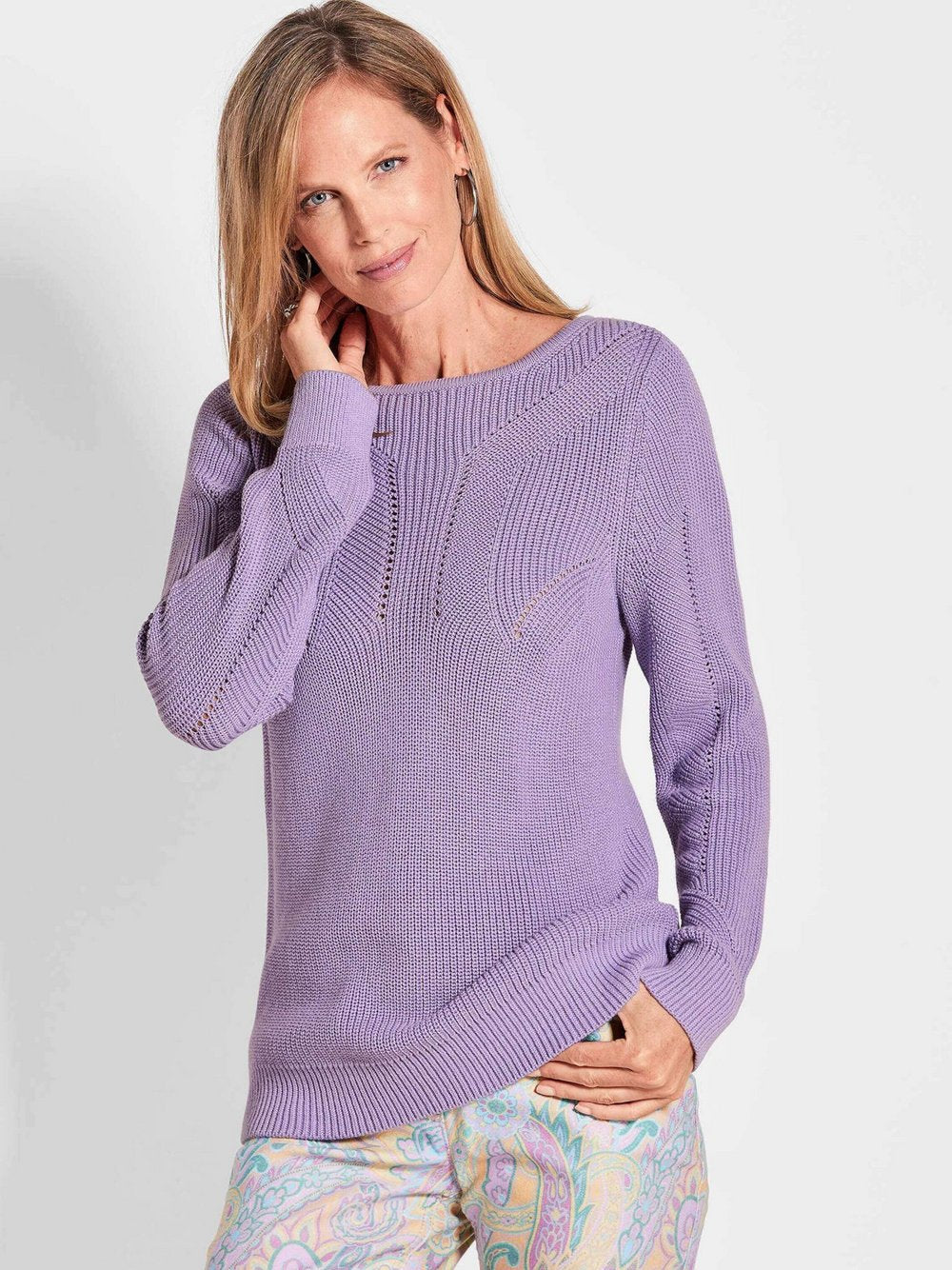 Goldner Strickpullover Damen Baumwolle