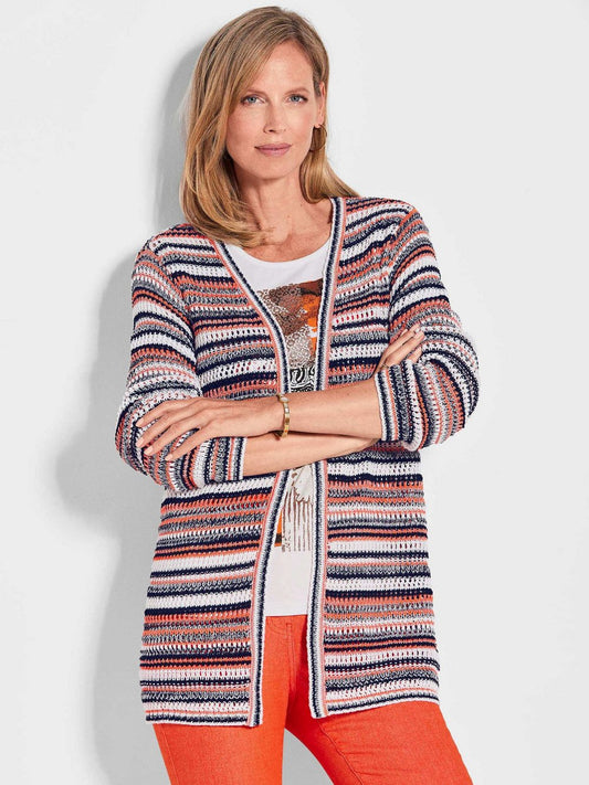 Goldner Cardigan Damen gestreift