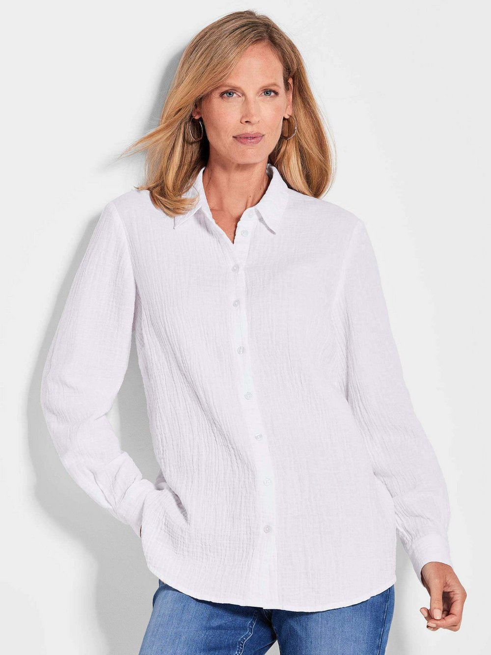 Goldner Blusenhemd Damen Baumwolle