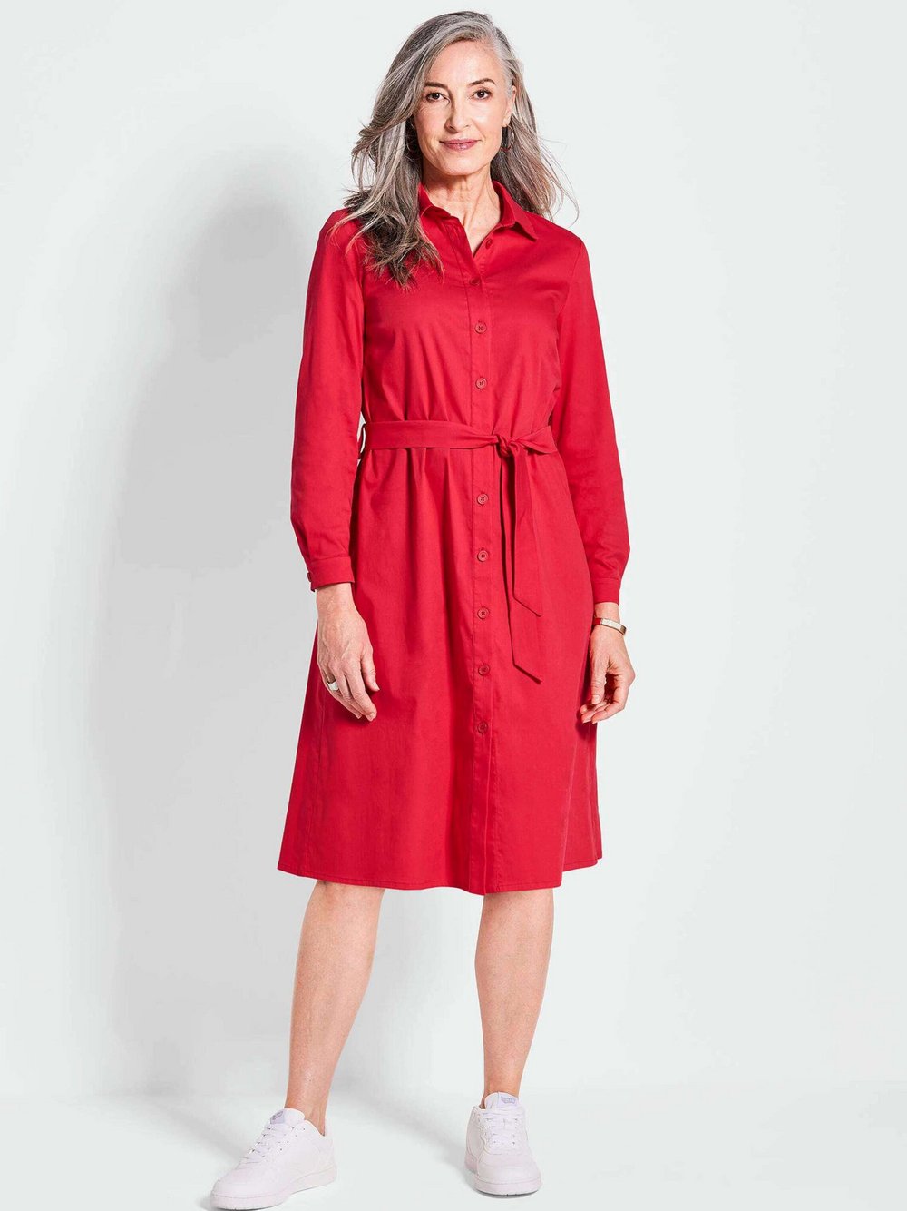 Goldner Hemdkleid Damen Baumwolle