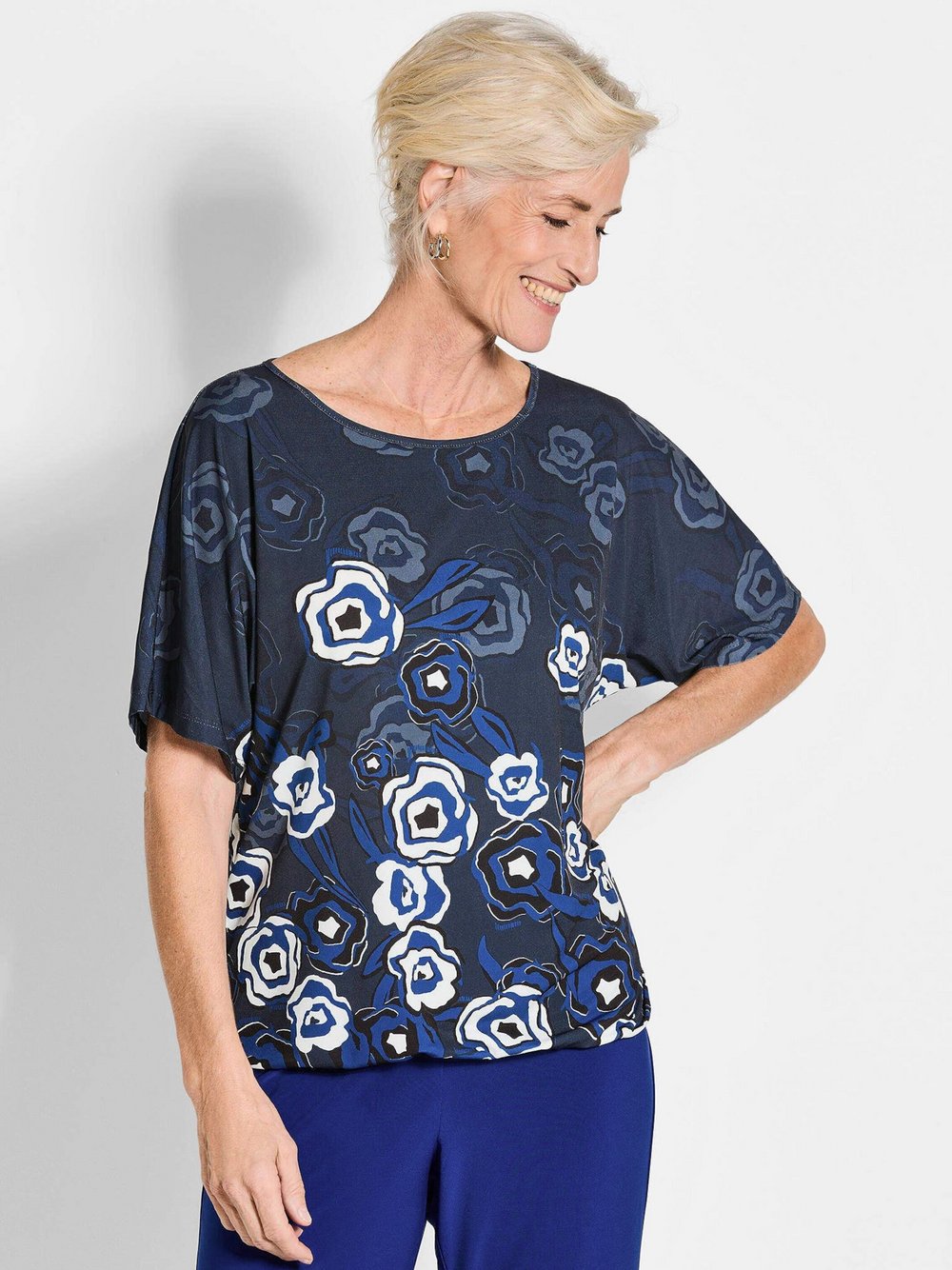 Goldner Druckshirt Damen gemustert