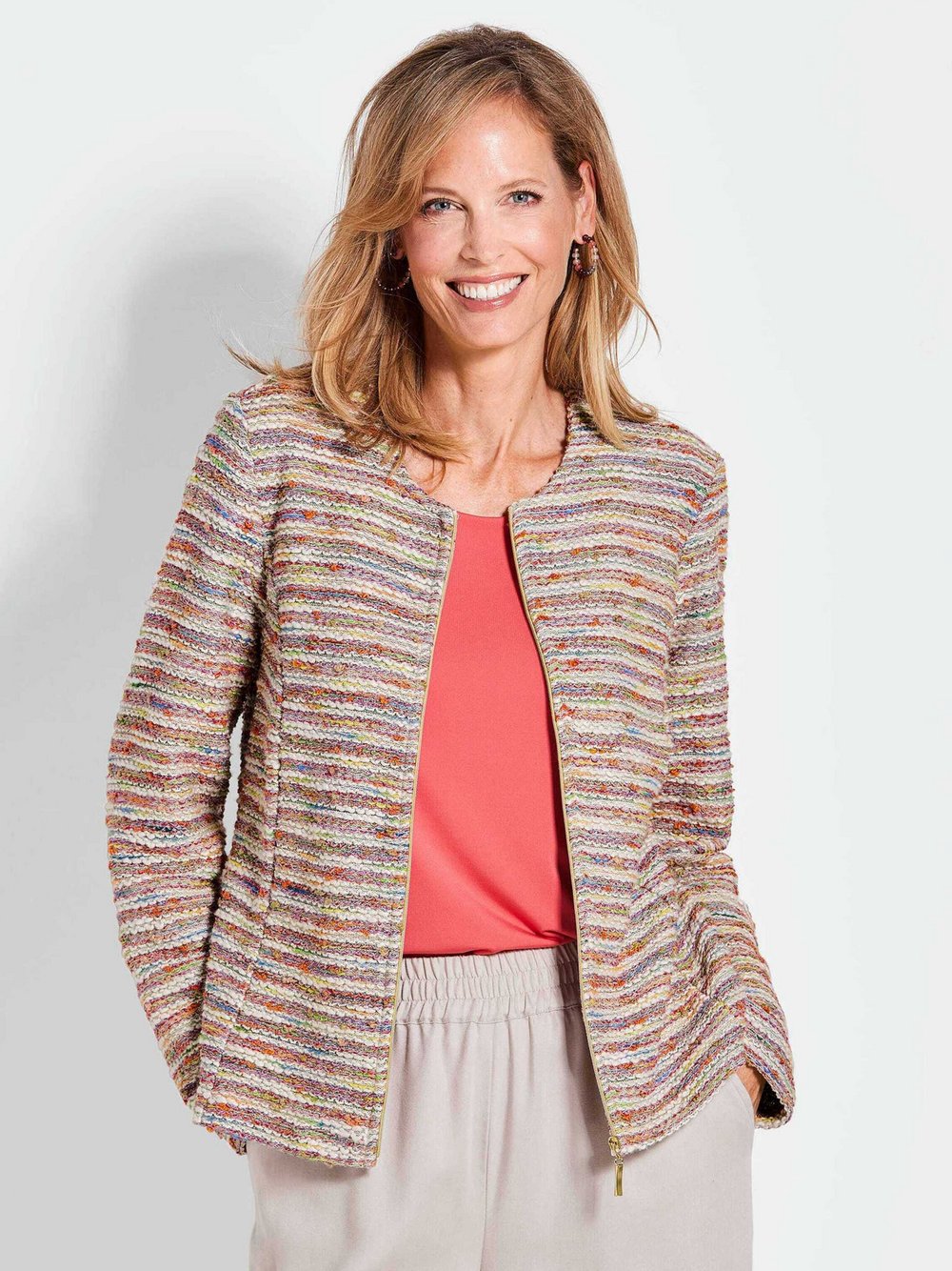 Goldner Jacke Damen Baumwolle meliert