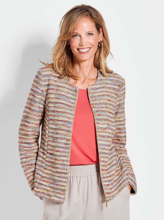 Goldner Jacke Damen Baumwolle meliert