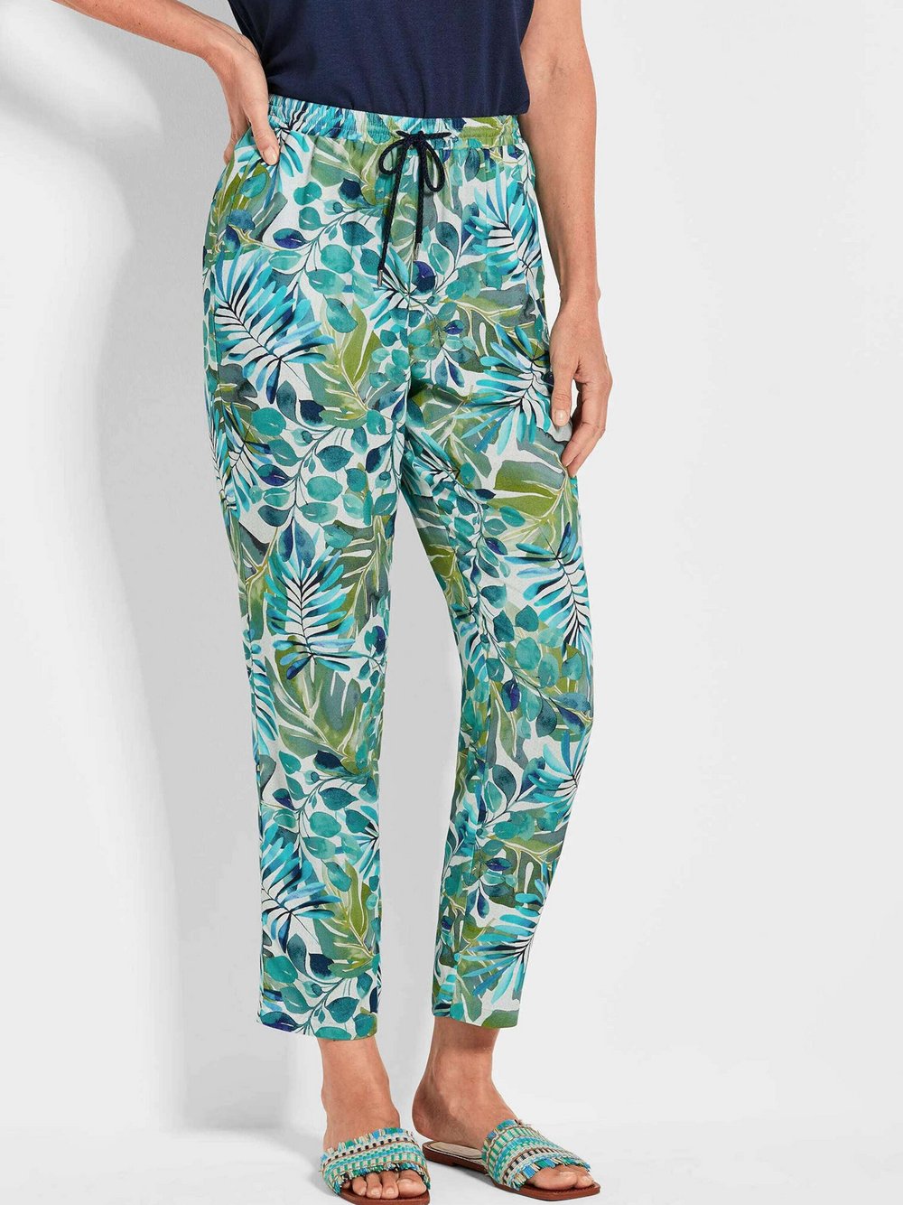 Goldner Druckhose Damen Viskose gemustert