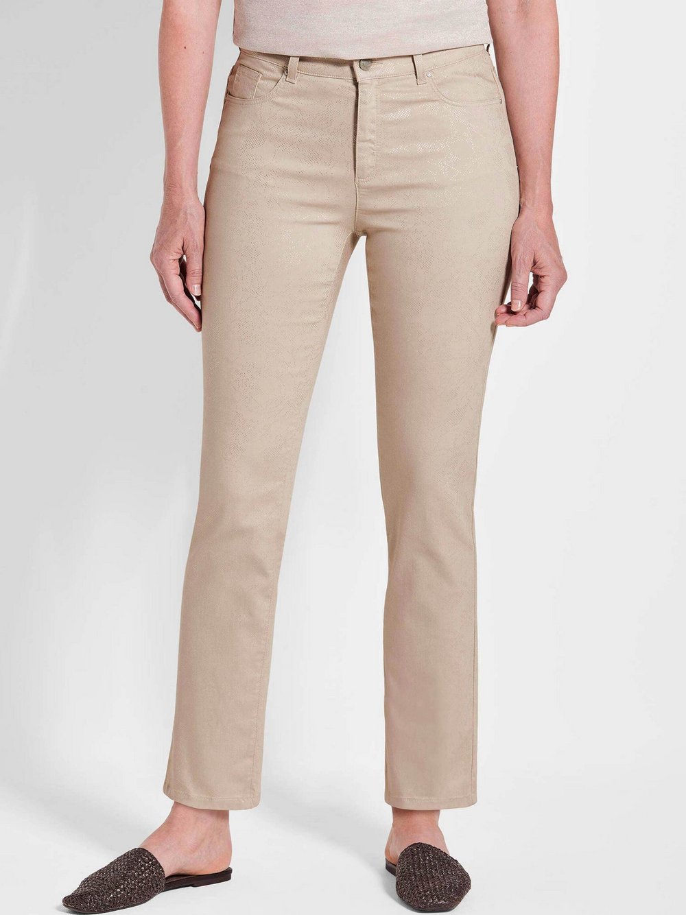 Goldner Druckhose Damen Baumwolle gemustert