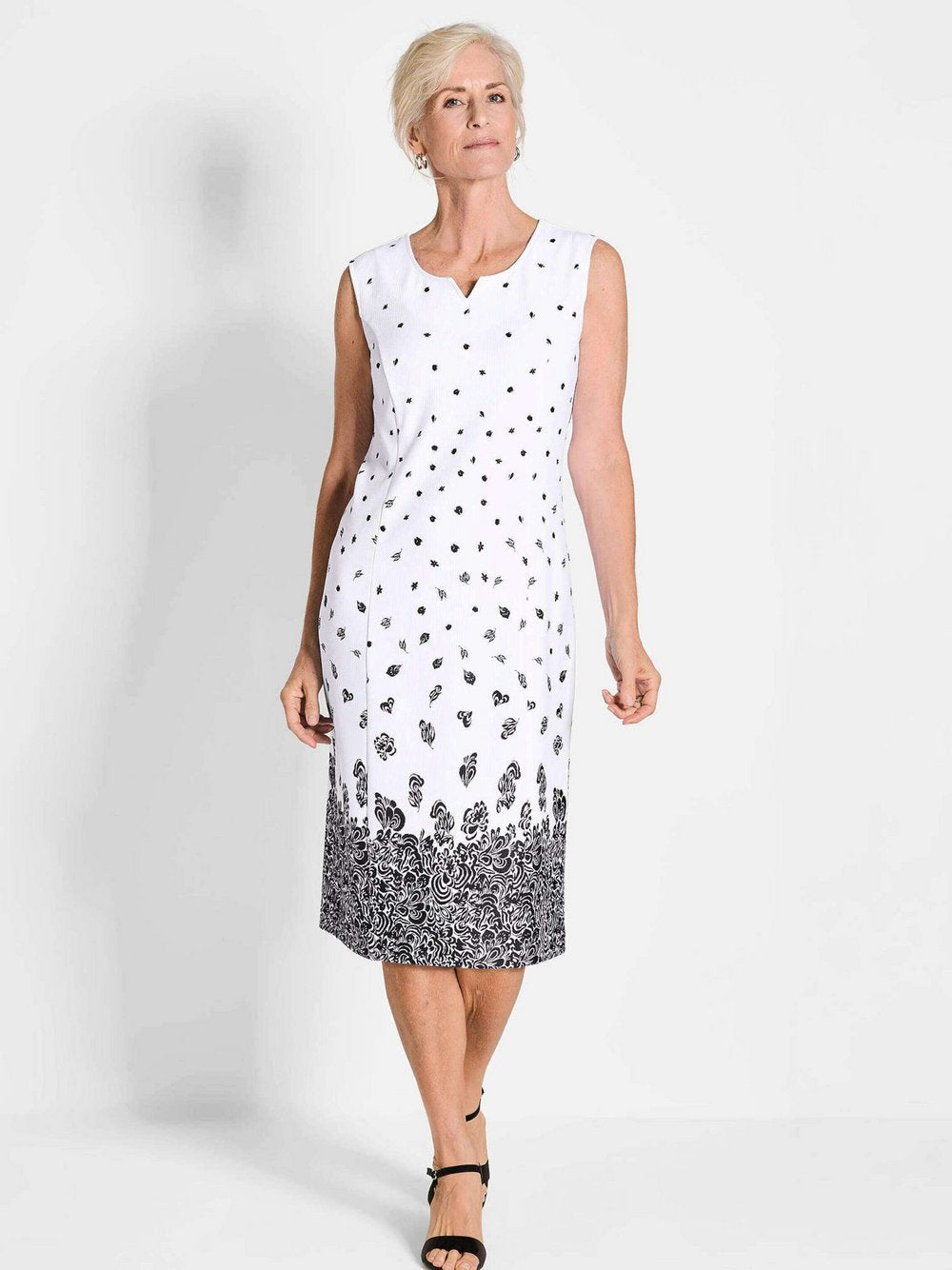 Goldner Druckkleid Damen gemustert