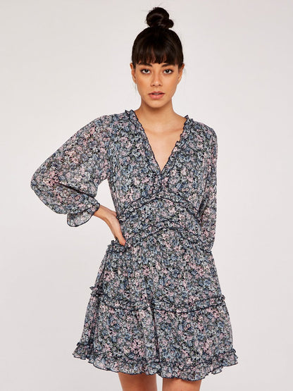 Apricot Minikleid Damen gemustert