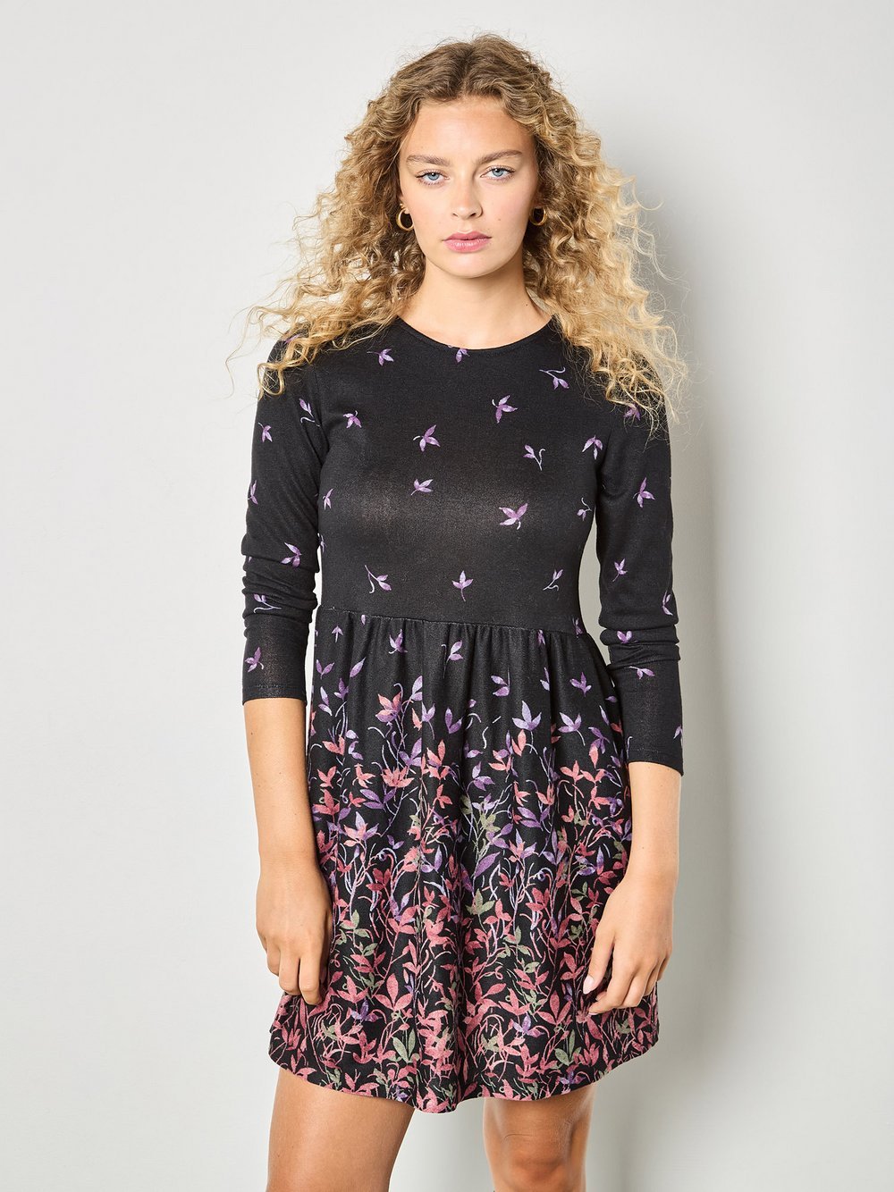 Apricot Minikleid Damen gemustert