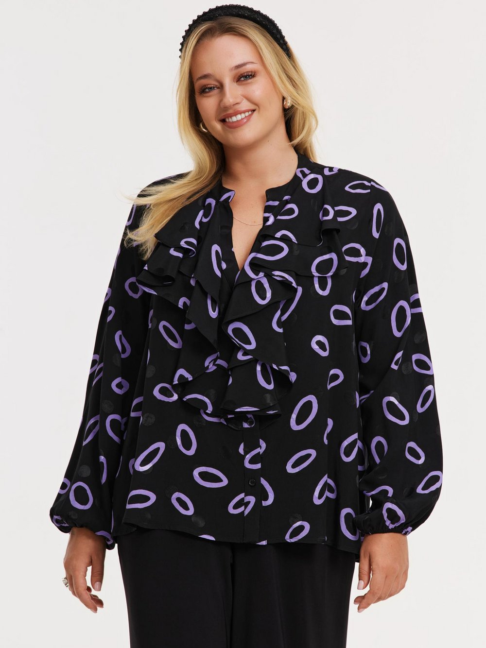 YOEK Bluse Damen Viskose bedruckt