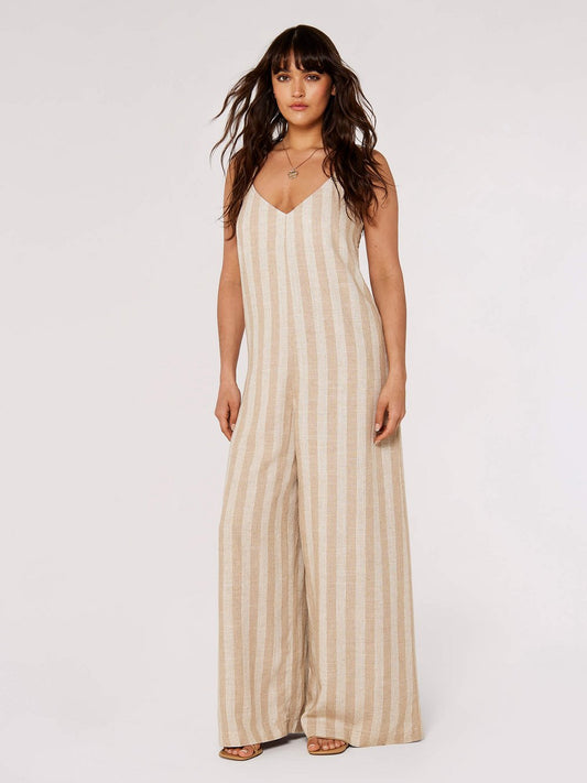 Apricot Jumpsuit Damen Viskose gestreift