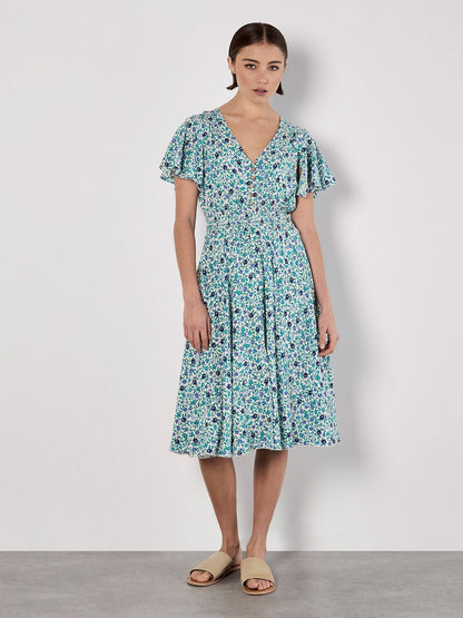 Apricot Minikleid Damen Viskose gemustert