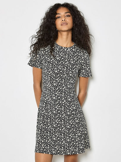 Apricot Minikleid Damen Viskose gemustert