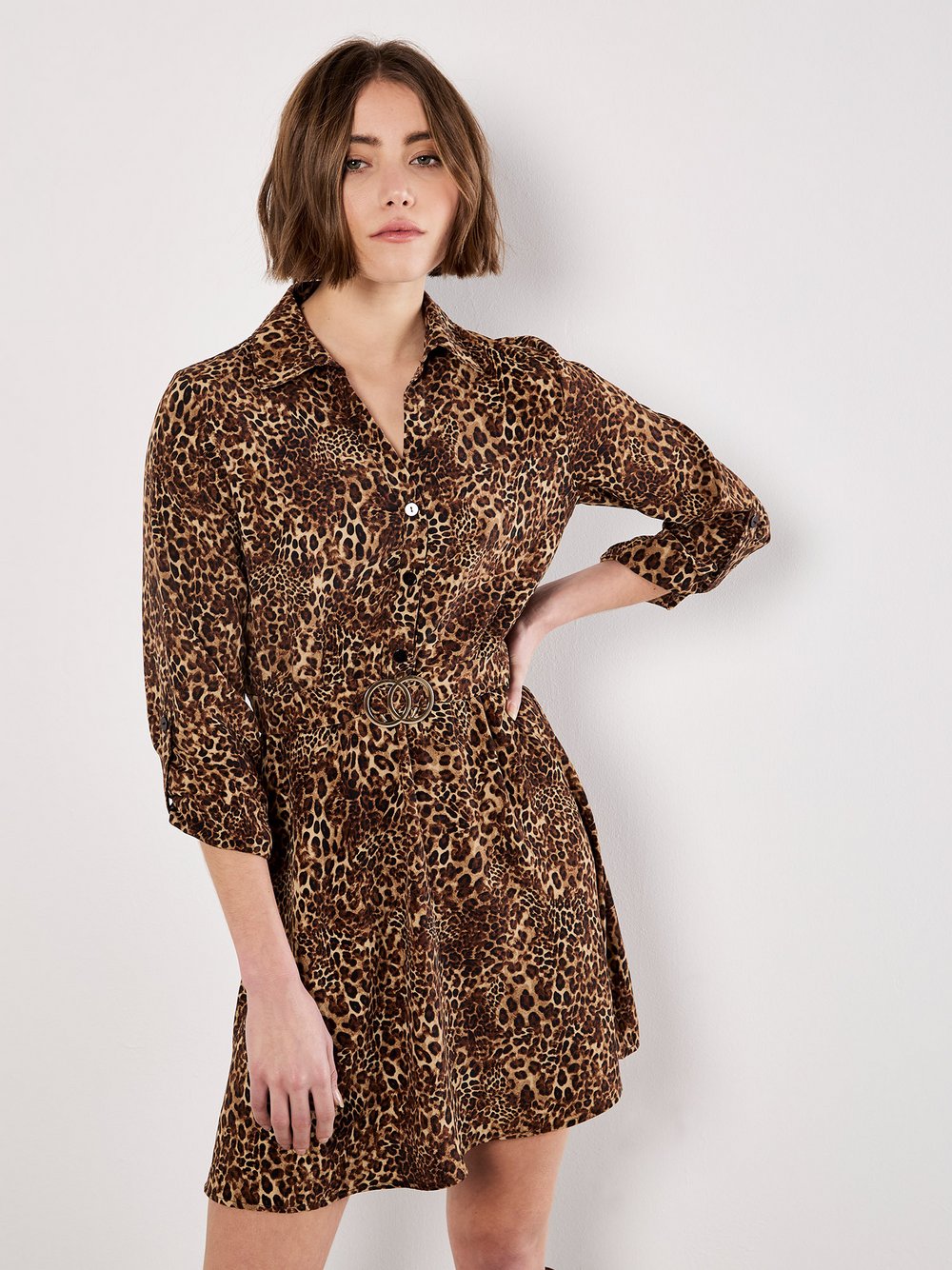 Apricot Minikleid Damen gemustert