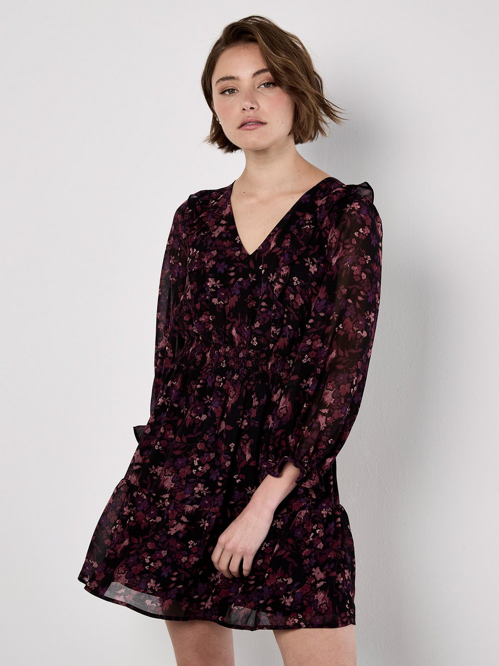 Apricot Minikleid Damen gemustert