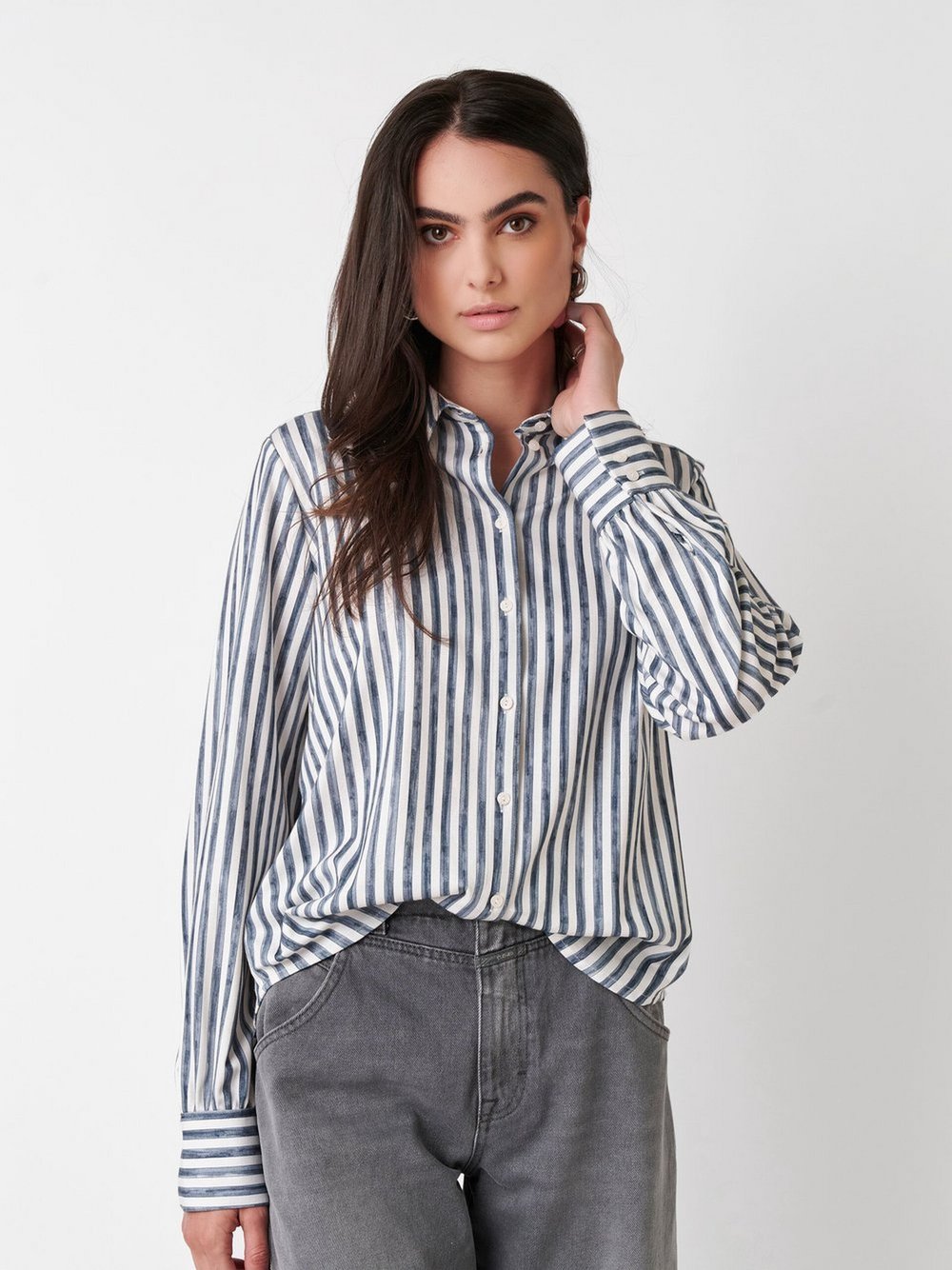 DESOTO Bluse Damen Baumwolle gestreift