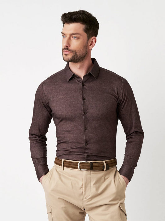 DESOTO Hemd Casual Kent 1/1 Herren Regular Fit Baumwolle meliert