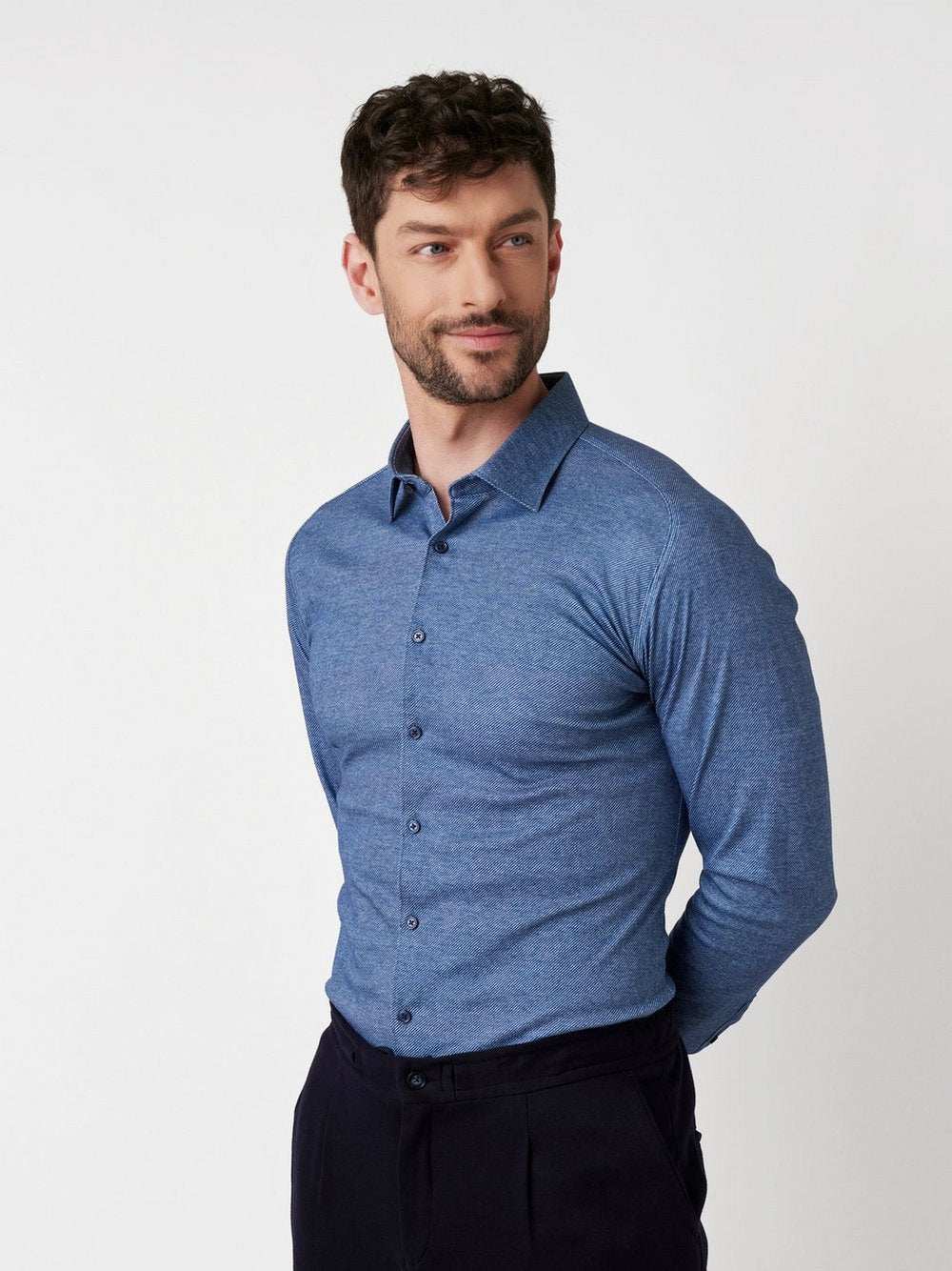 DESOTO Hemd Casual Kent 1/1 Herren Regular Fit Baumwolle meliert