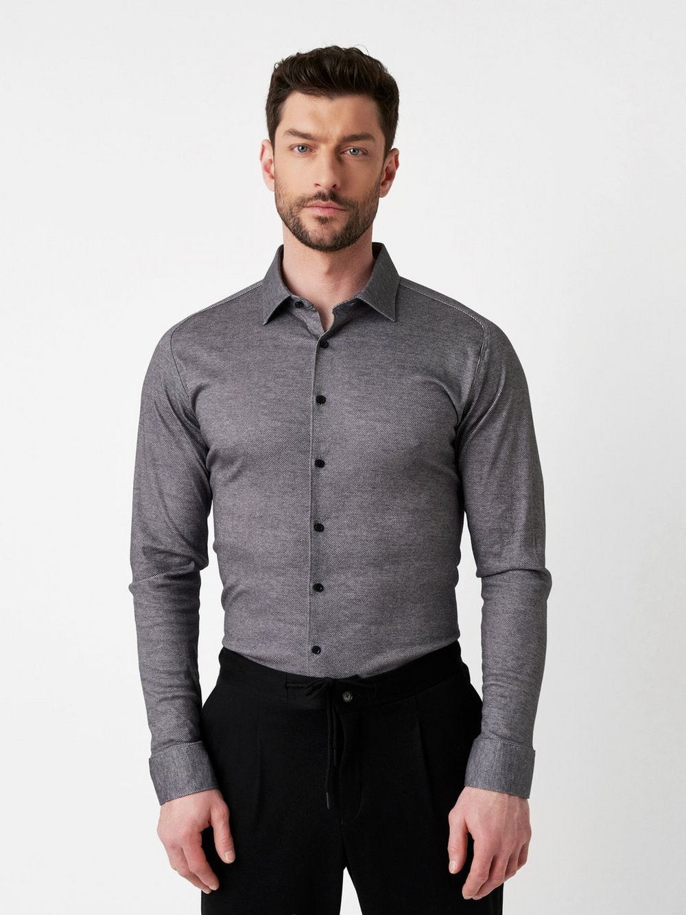 DESOTO Hemd Casual Kent 1/1 Herren Regular Fit Baumwolle meliert