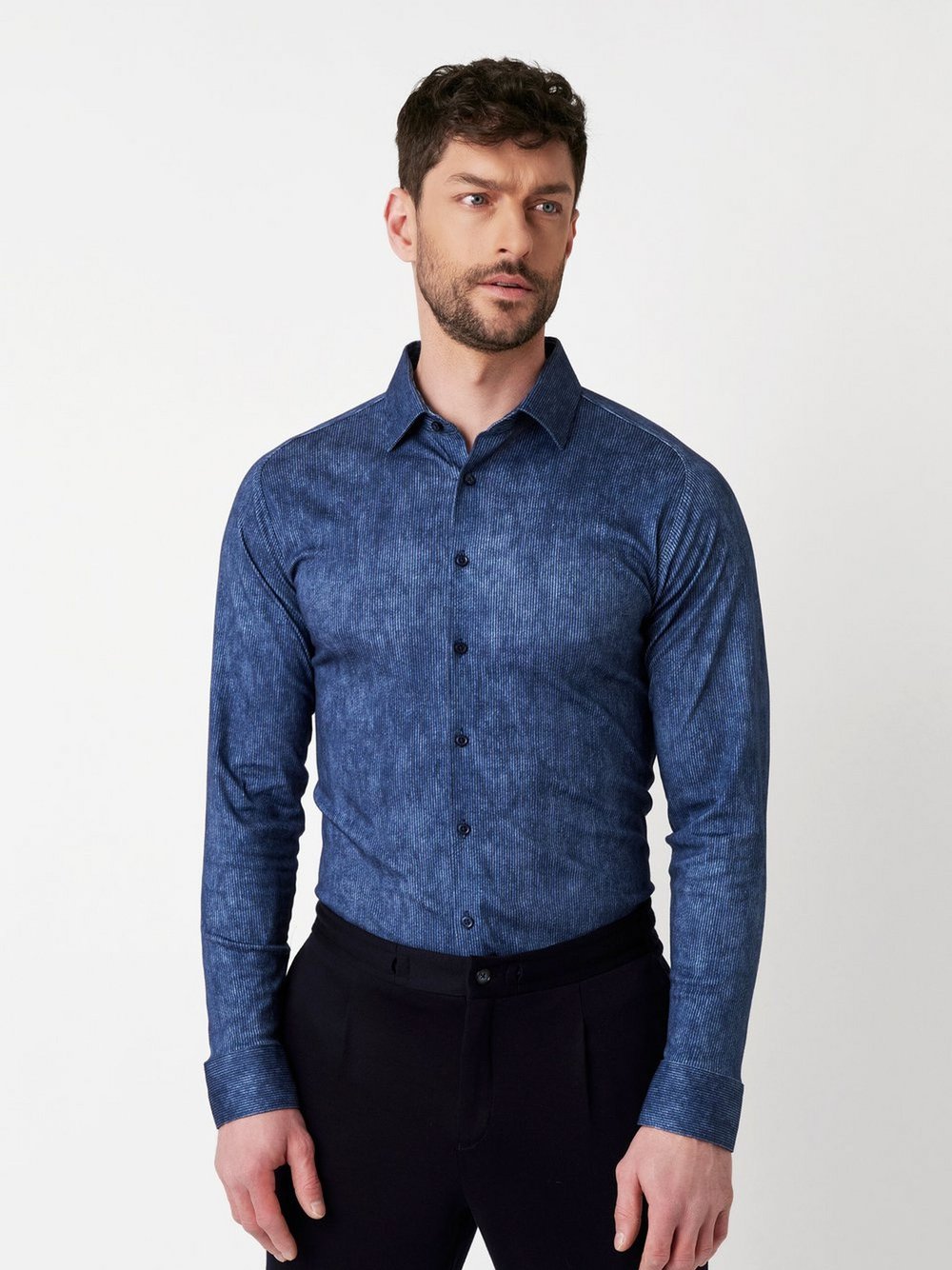 DESOTO Hemd Casual Kent Herren Regular Fit Baumwolle gemustert