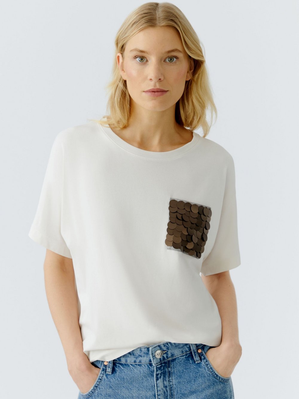 Oui T-Shirt Damen Baumwolle