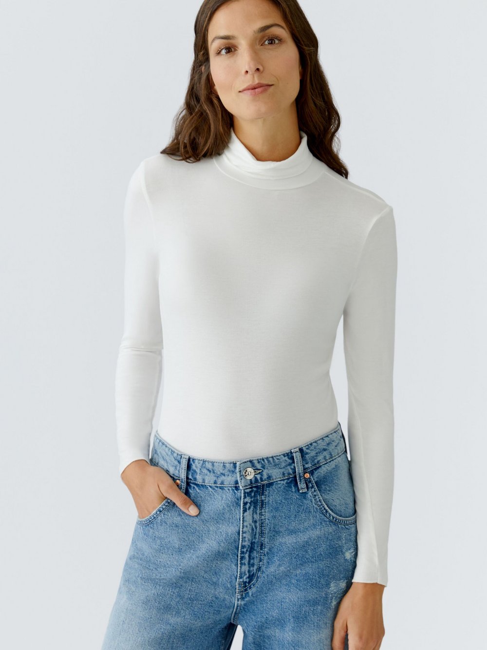 Oui Langarmshirt Damen Modal