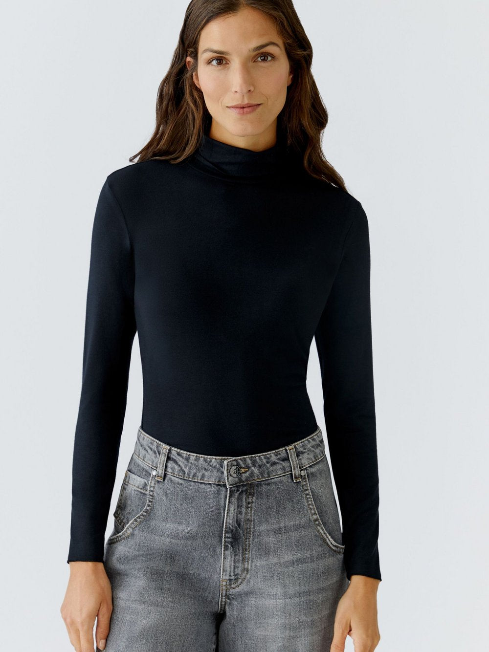 Oui Langarmshirt Damen Modal