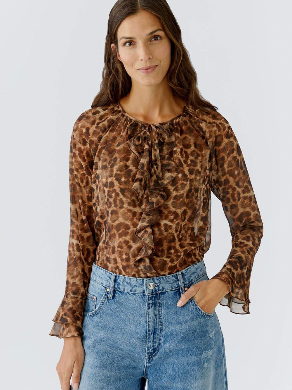 Oui Bluse Damen gemustert