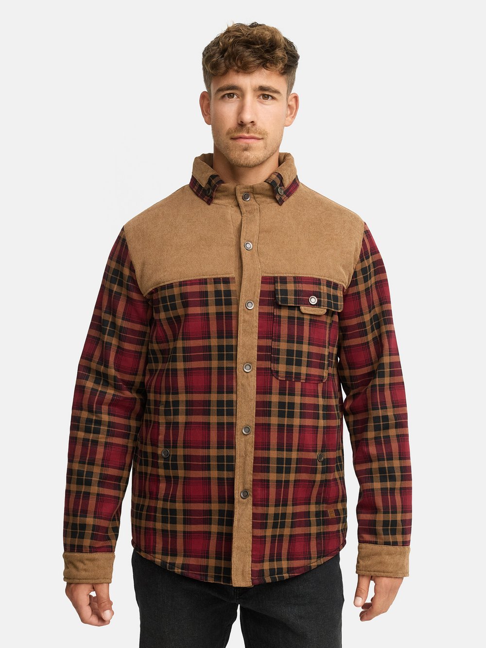 Indicode Übergangsjacke Herren Regular Fit Baumwolle kariert