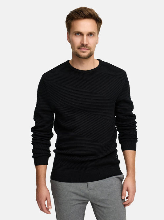 Jeff Strickpullover Herren Feinstrick strukturiert