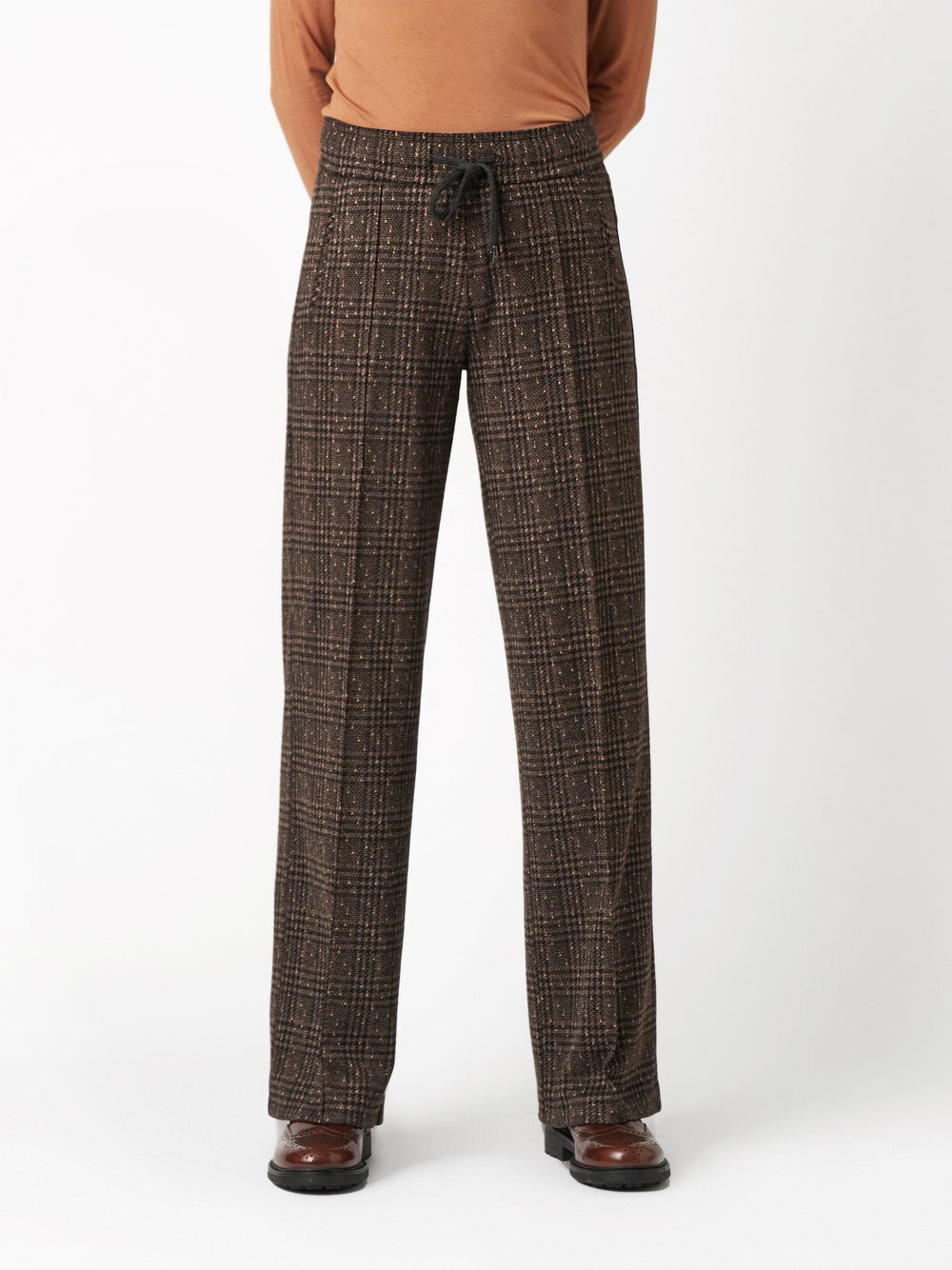 Rosner Hose Damen Viskose transparent kariert