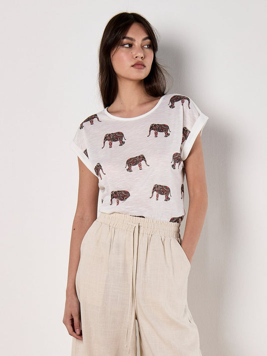 Apricot T-Shirt Damen bedruckt