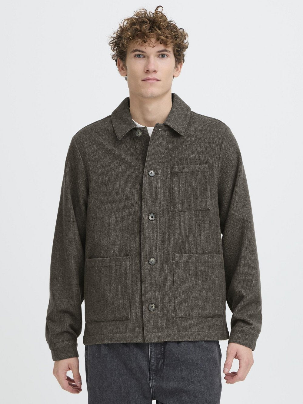 CASUAL FRIDAY Hemdjacke Herren meliert