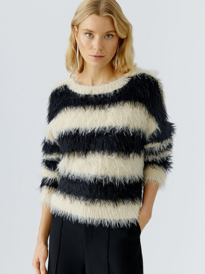 Oui Pullover Damen Polyamid gestreift
