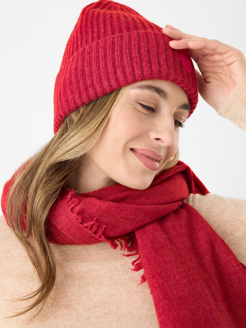 Codello Mütze Damen Wolle bedruckt