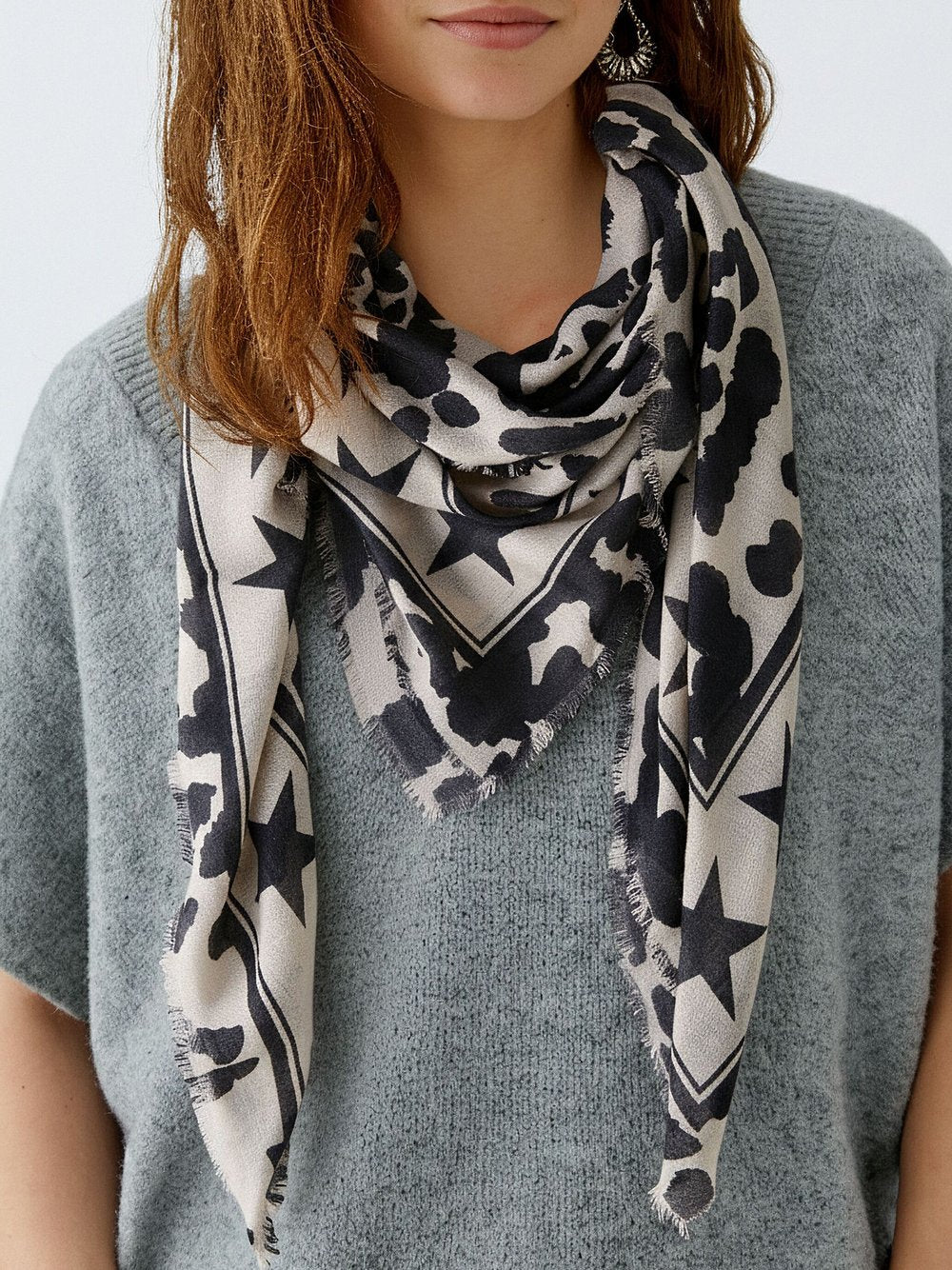 Oui Tuch Damen Viskose bedruckt